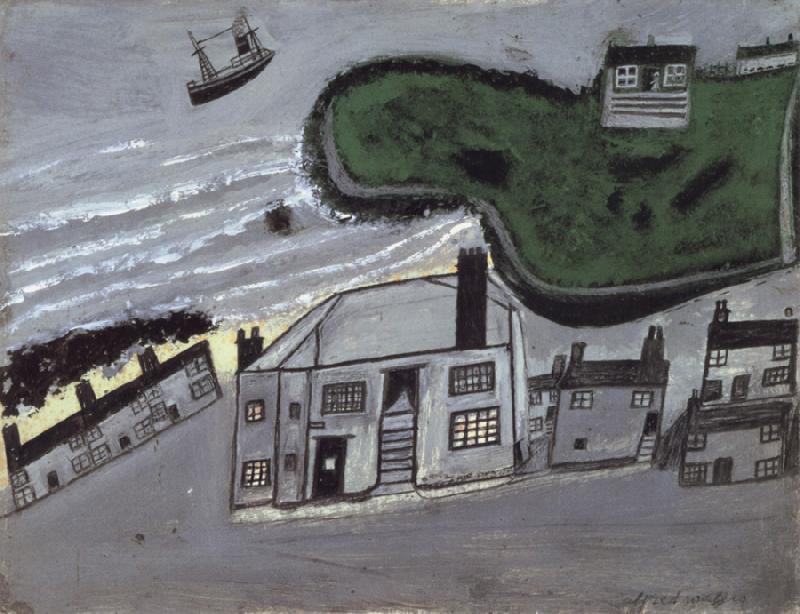 Alfred Wallis The Hold House Port Mear Square Island port Mear Beach oil painting picture